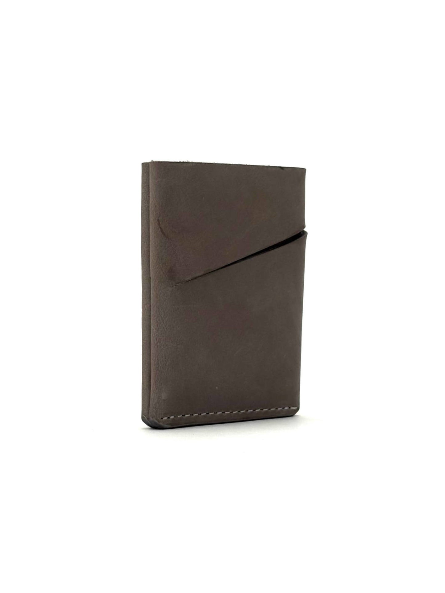 grey keeper leather wallet front view