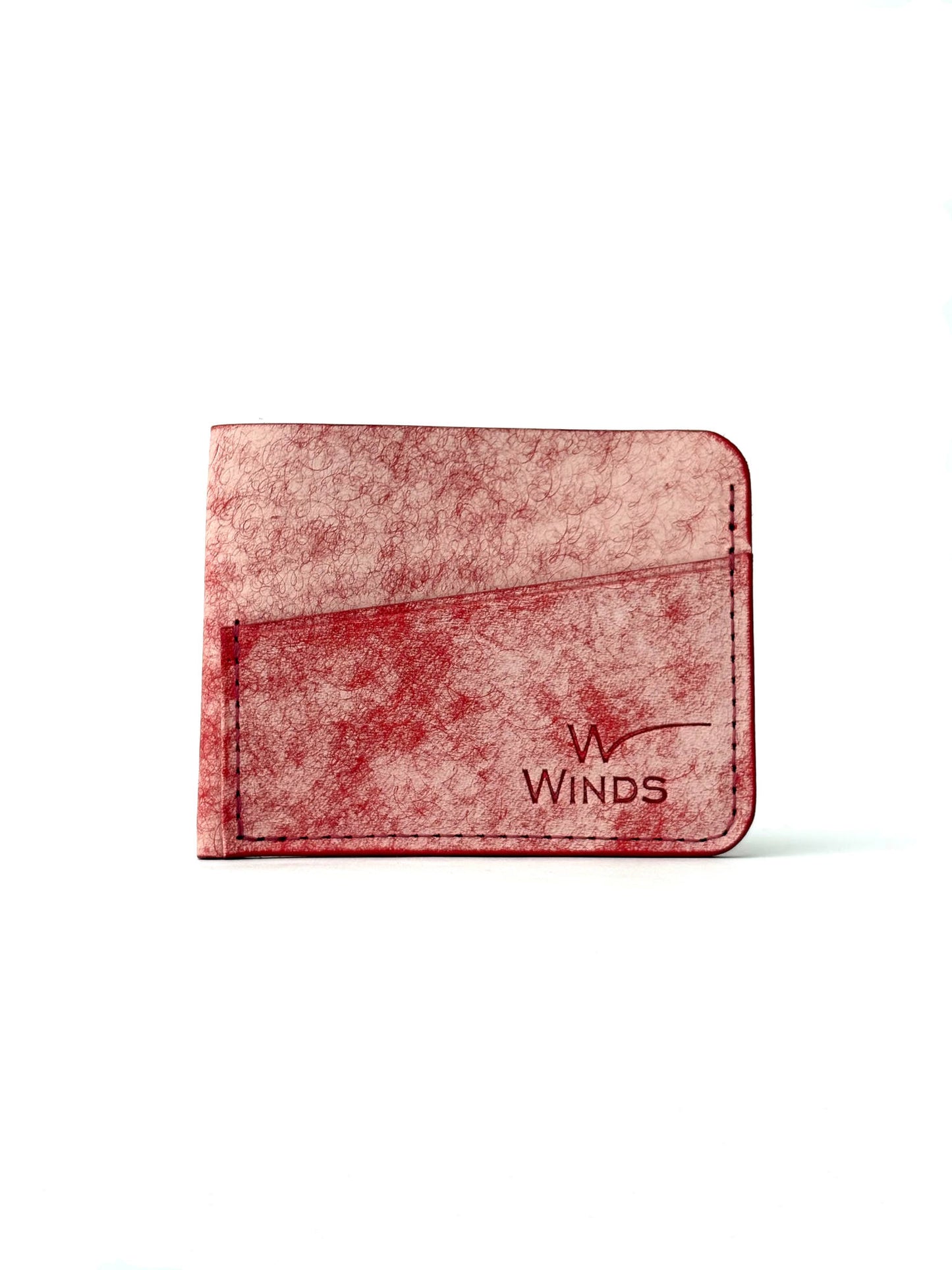 red wing leather cardholder front view with cards