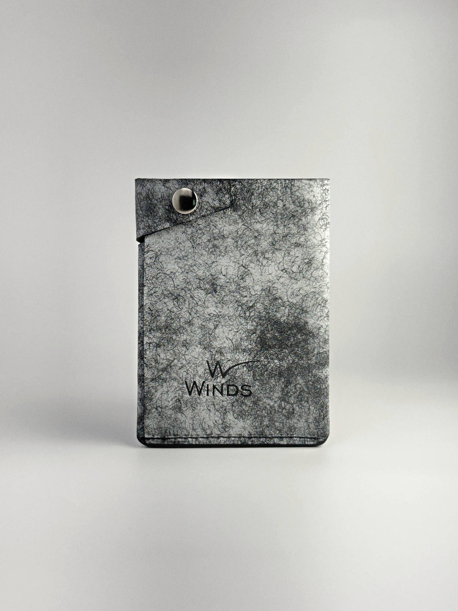 black keeper leather wallet back view on a white background
