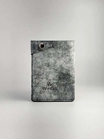 black keeper leather wallet back view on a white background