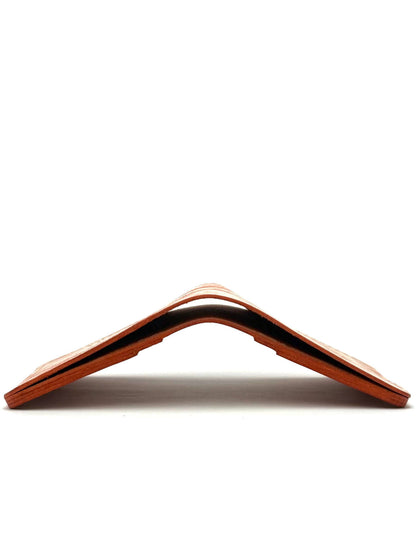 orange glance leather bifold wallet front view opened edge cimetric