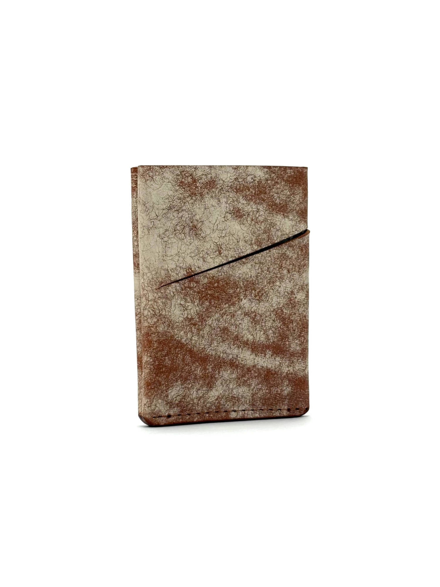 brown keeper leather wallet front view