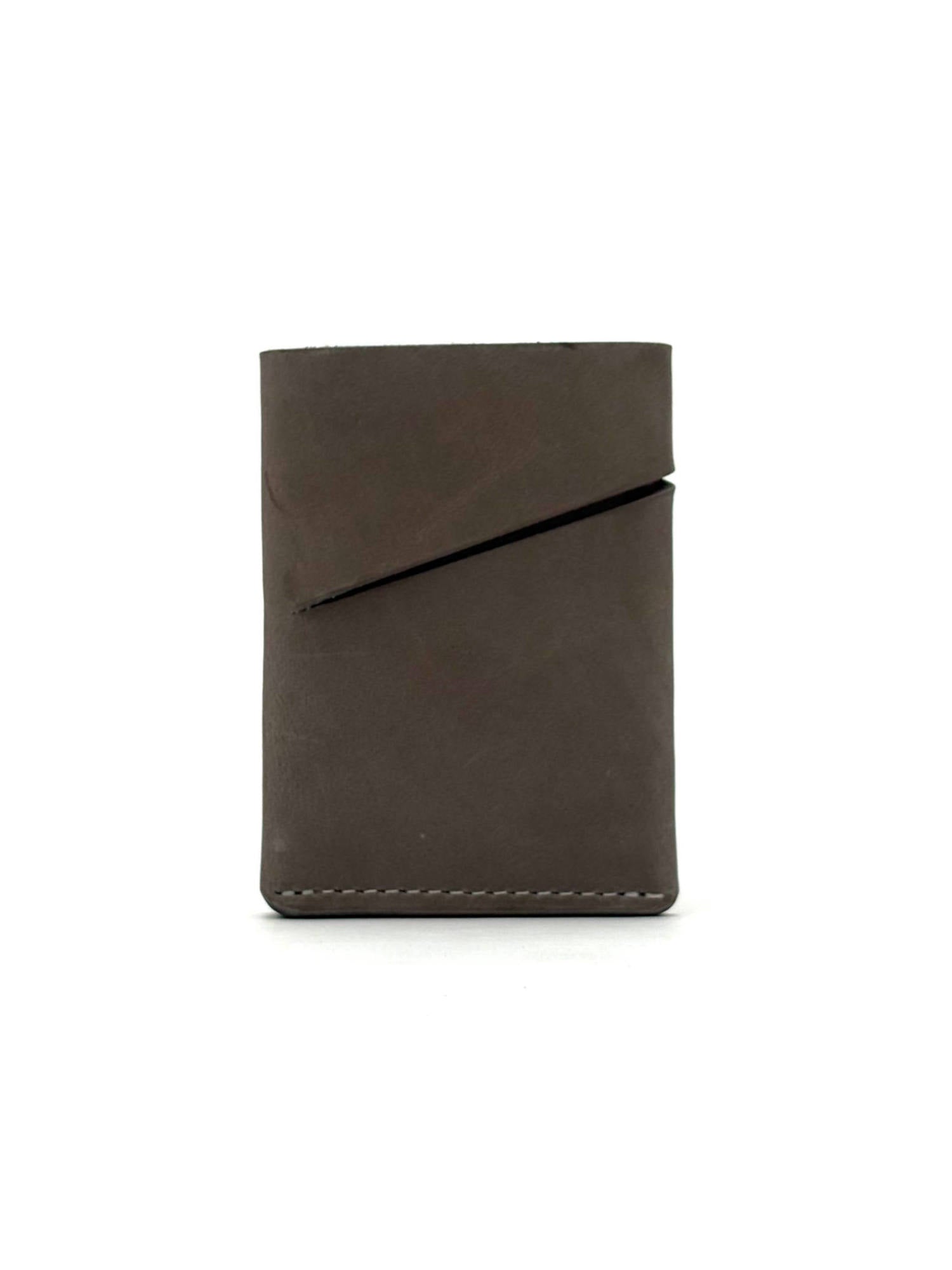 grey keeper leather wallet front view