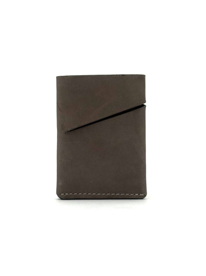 grey keeper leather wallet front view