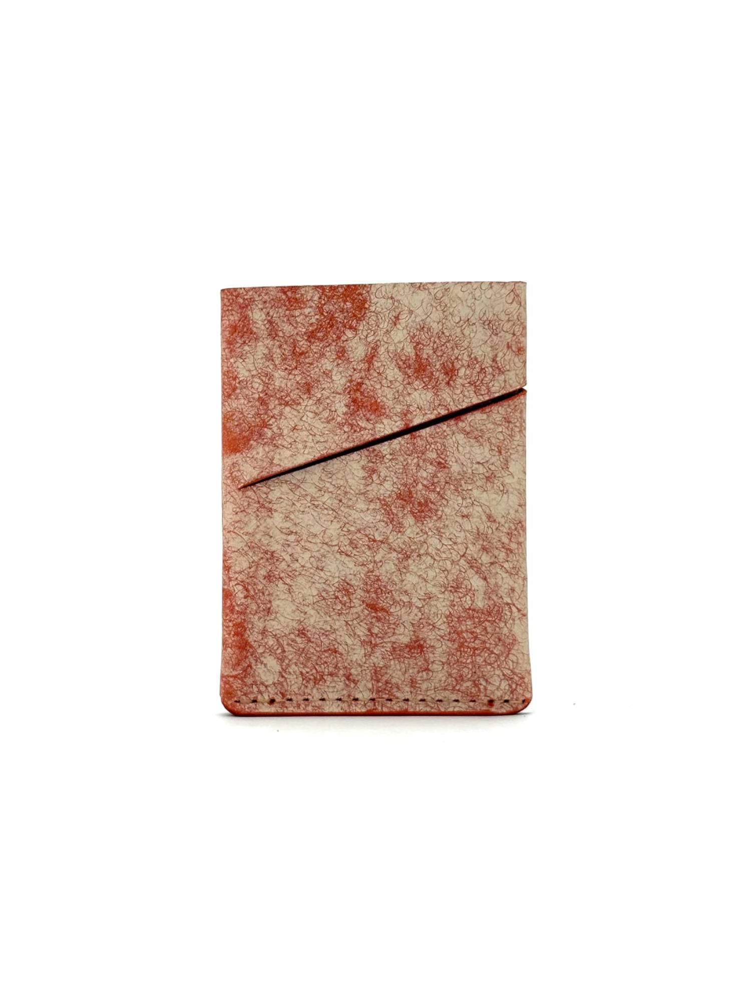 orange keeper leather wallet front view
