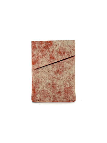 orange keeper leather wallet front view