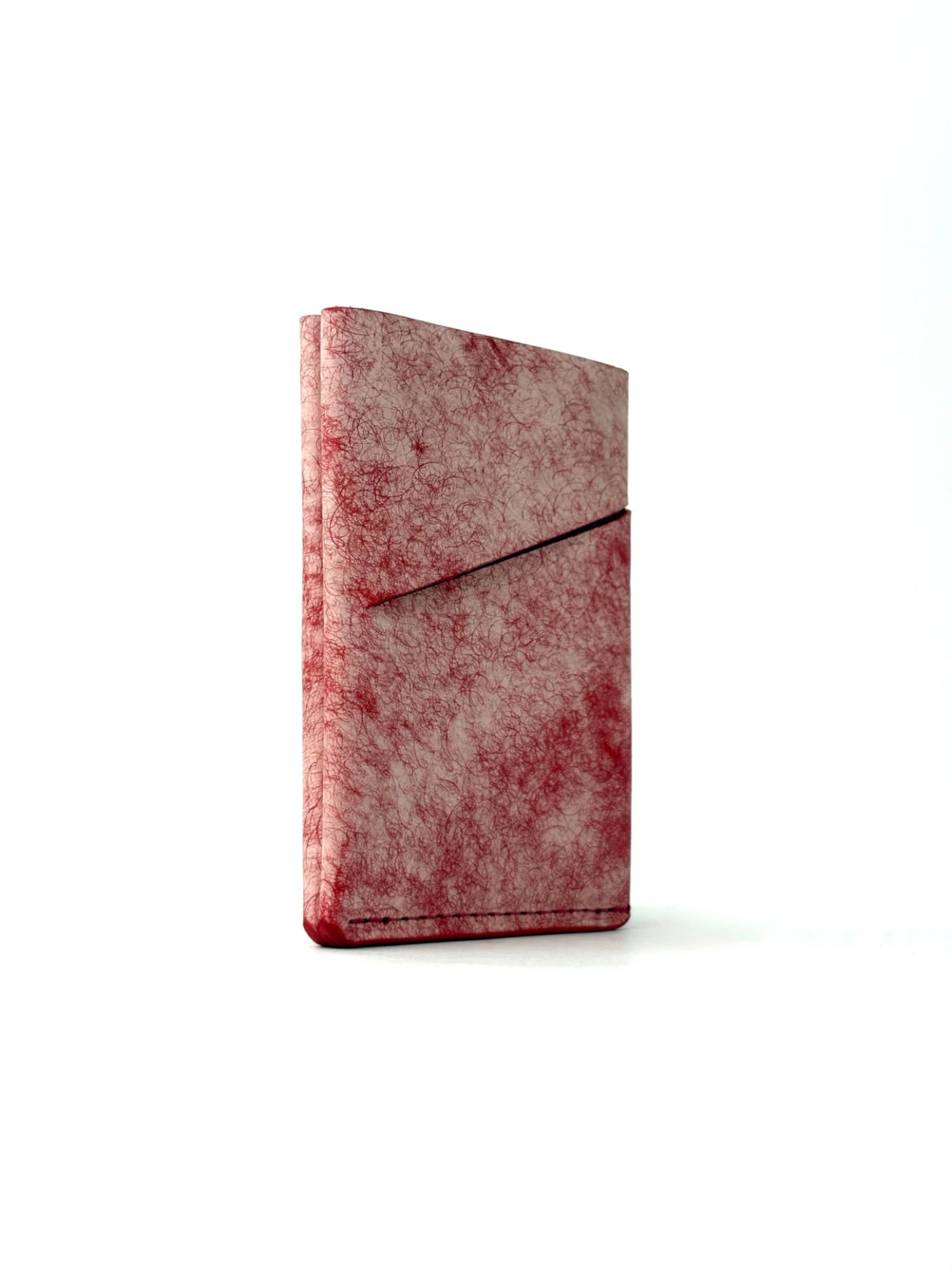 red keeper leather wallet front view