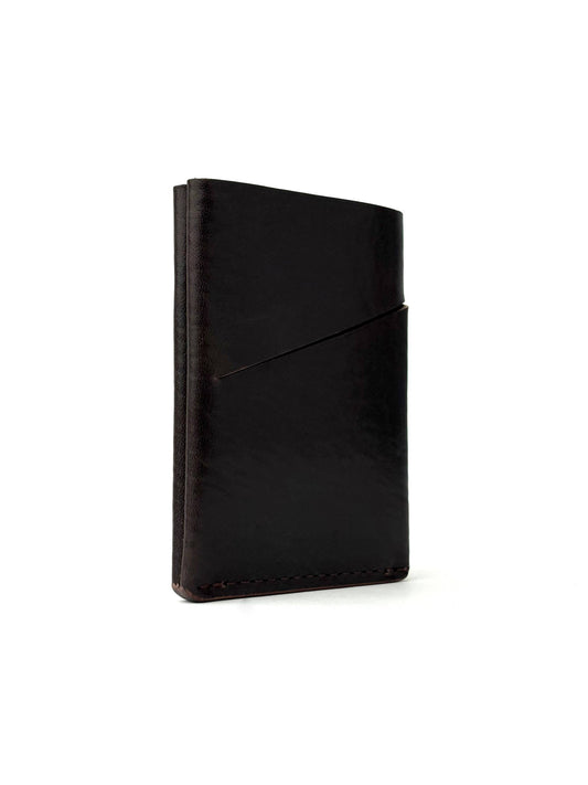 black aspen keeper leather wallet front view rotated